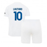 Inter Milan Lautaro Martinez #10 Fußballbekleidung Auswärtstrikot Kinder 2023-24 Kurzarm (+ kurze hosen)
